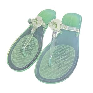 Karl Lagerfeld Translucent Mint Julep Green Jelly Thong Sandals - Women's